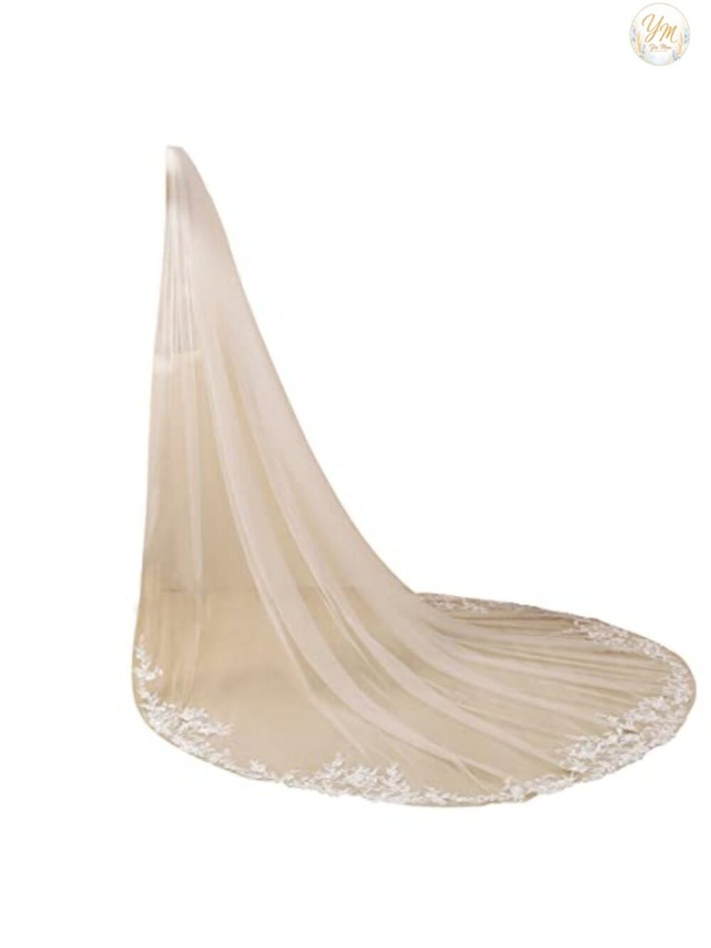 Long 1 Tier Lace Wedding Bridal Veil With Metal Comb